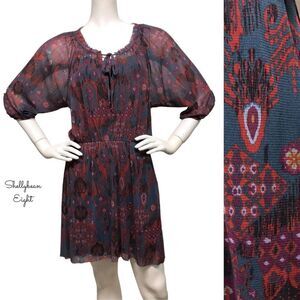 ANTHROPOLOGIE Weston Wear Ikat Mesh Dress S M